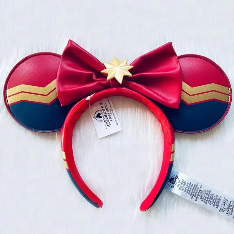 Disney Princess Headband Mickey Ear Rapunzel Snow White Sequin Bow Hair Hoop Gift Girl Accessories Halloween Gift Christmas Jack