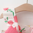 2 PcsSummer New Full of Fruit Print Big Bow Cotton Skirt Girl's Cotton Skirt Free Straw Hat