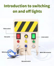 Montessori Busy Board Children Toys Led Light Switch Simulate Car Steering Wheel Travel Activities Sensory Game Educational Toys