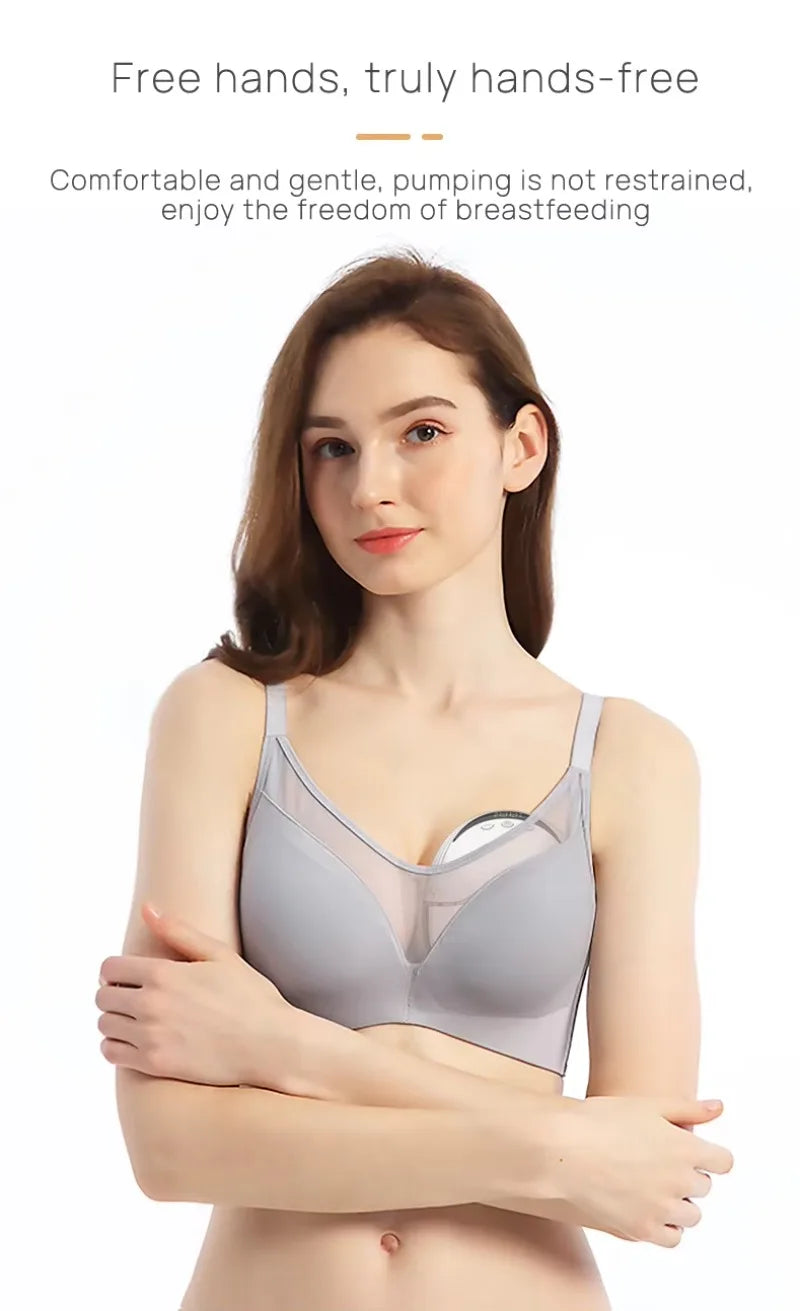 Portable Breast Pump Hands Free Wireless Wearable Electric Breast Pump BPA Free 4 Modes 12 Levels Silicone with LED Display