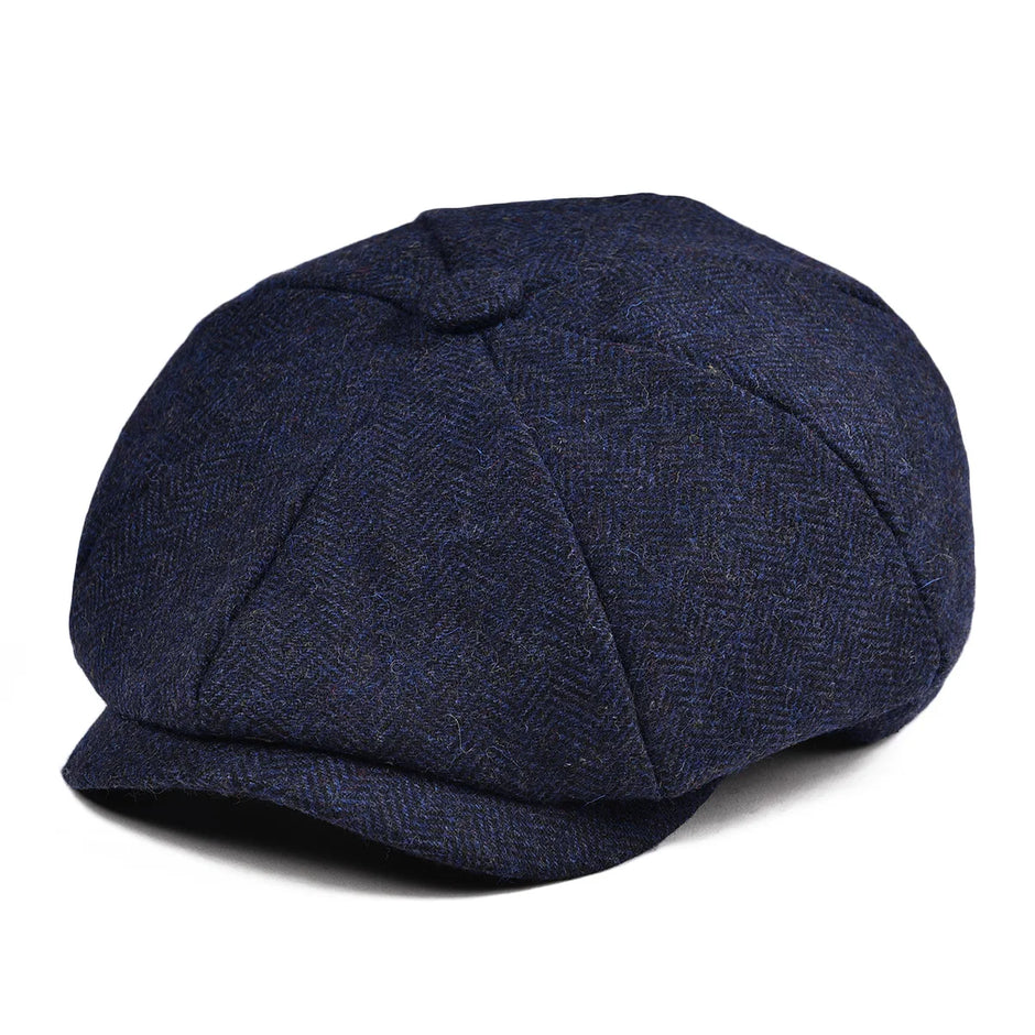 JANGOUL Small Size Baker Boy Cap Wool Blend Newsboy Caps Boy Girl Men Women Herringbone Flat Hat Driver Gatsby Hats Cabbies 001