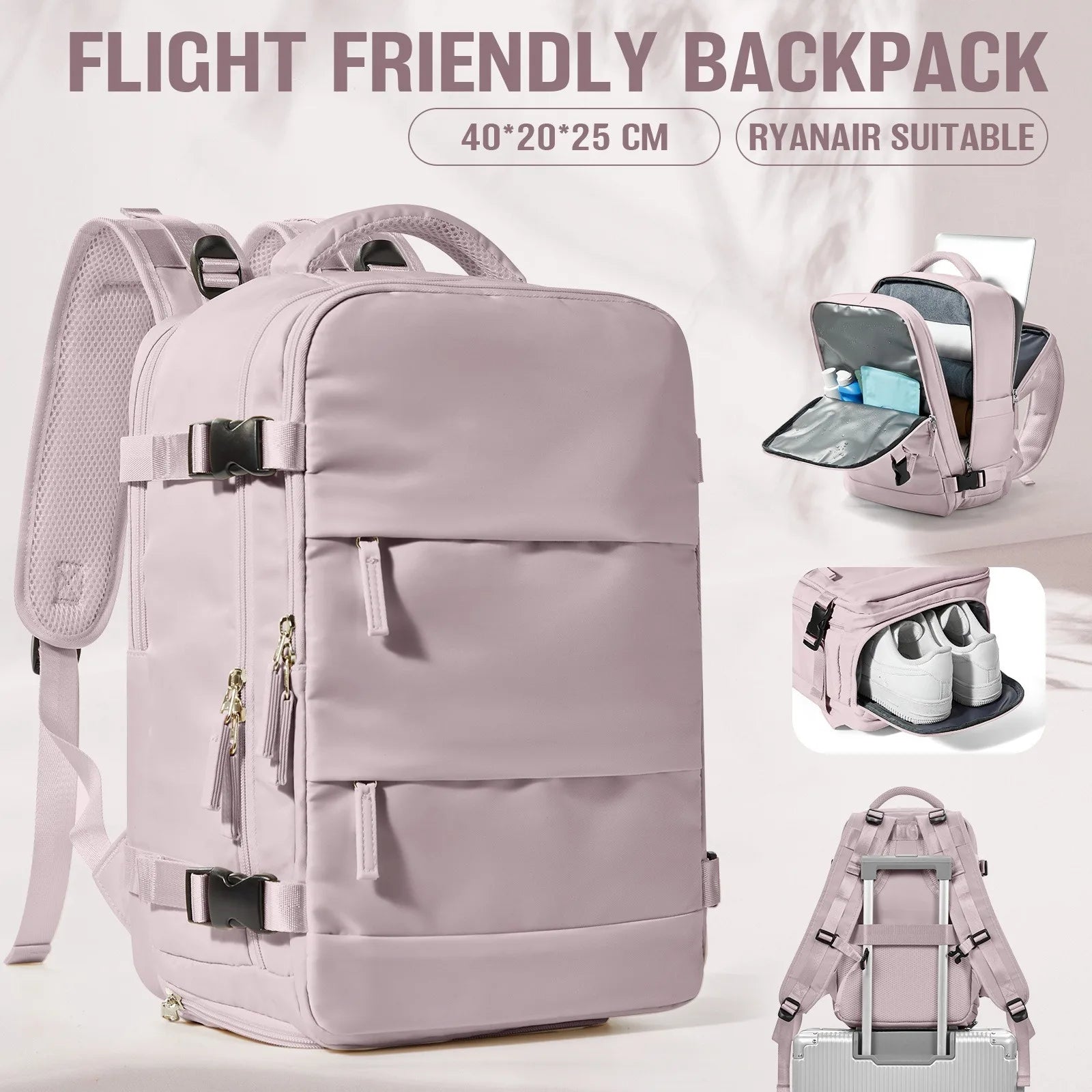 Large capacity women's dry wet separation backpack, commuting computer bag, multifunctional waterproof backpack