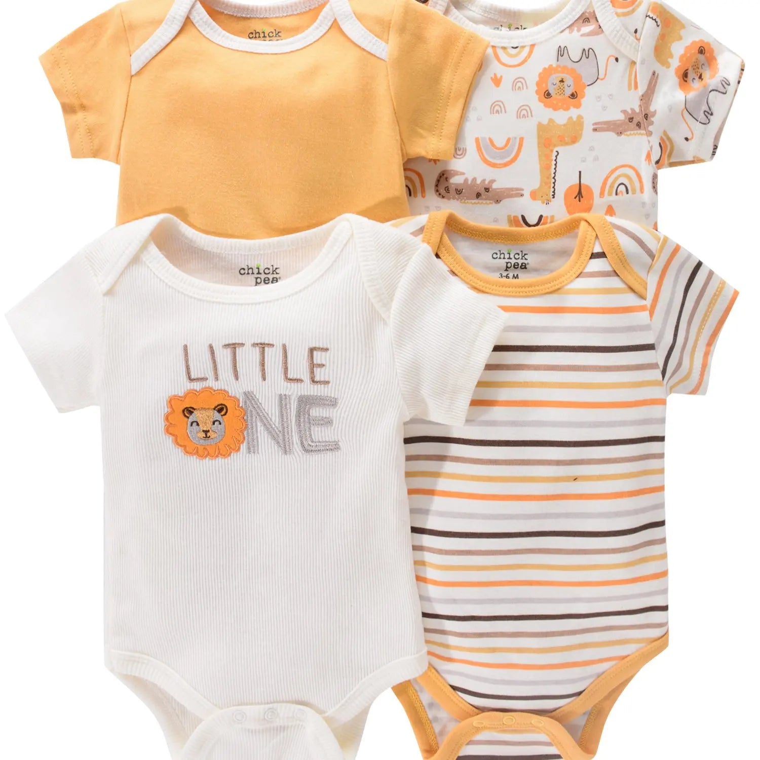 4PCS Newborn Infant Romper Short Sleeve Round Neck Cartoon Animal Flowers Print Bodysuit Onesies For Baby Boys And Girls Clothes