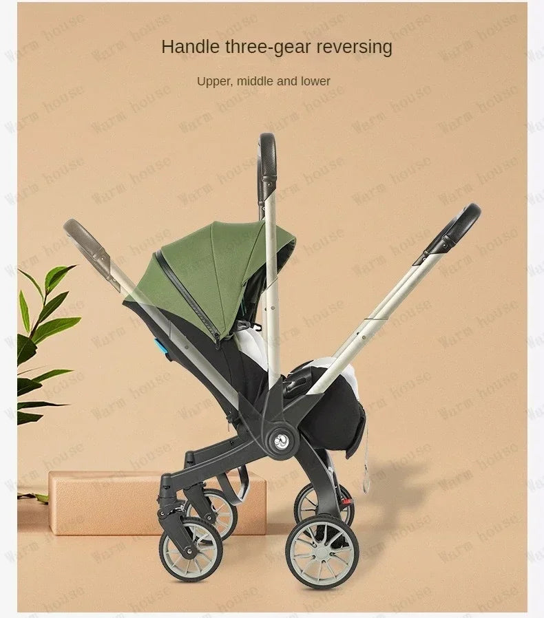 2025 New Baby Stroller 4in1 Multifunctional Newborn Baby Stroller 3in1 Foldable Basket Type Seat Lightweight Travel Pram