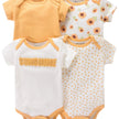 4PCS Newborn Infant Romper Short Sleeve Round Neck Cartoon Animal Flowers Print Bodysuit Onesies For Baby Boys And Girls Clothes