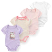 4Pieces Cotton Newborn Bodysuit Print Baby Girl Clothes 0-12M Cartoon Baby Boy Clothes Summer Short Sleeve Romper Bebes