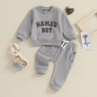0-3Y Newborn Toddler Baby Boy Fall Winter Outfits Letter Crewneck Sweatshirt Casual Pants Set 2Pcs Clothes