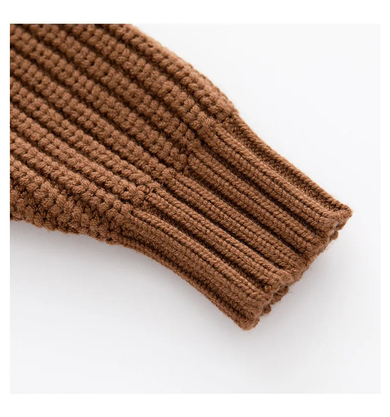 0-6T Newborn Baby Sweater Kid Boy Girl Winter Clothes Warm Thick Knit Pullover Top Infant Long Sleeve Basic Knitwear Outfit