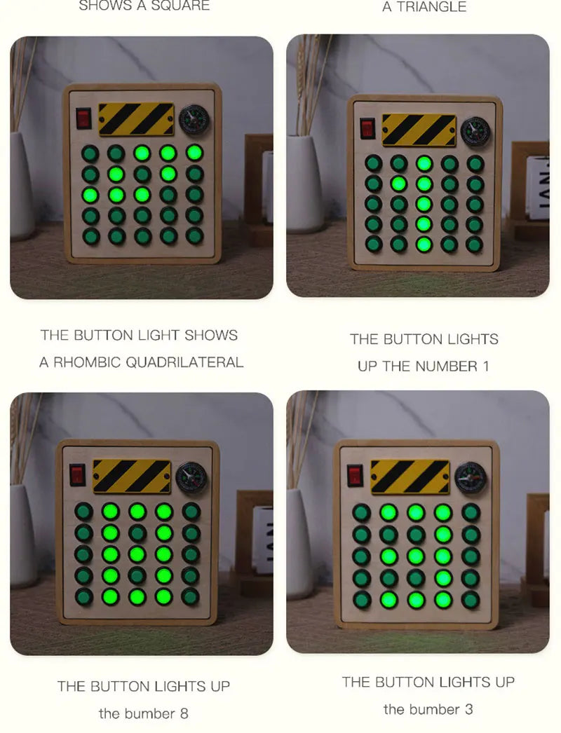 Montessori Busy Board Children Toys Led Light Switch Simulate Car Steering Wheel Travel Activities Sensory Game Educational Toys