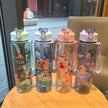 800ML Kids Water Sippy Cup Creative Cartoon Cup with Straws Leakproof Water Bottle Outdoor Portable Children's Plastic Water Cup
