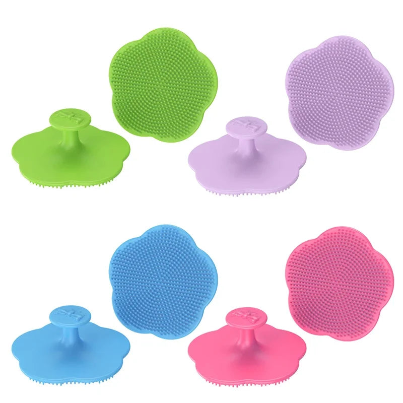 2pcs Set Infant Silicon Head Massager Fetal Head Fat Comb Toddler Bathing Soft Comb Newborn Hair Cleaning Baby Care Accessories