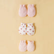 3 Sets of Baby Girls Hats and Gloves 100% Cotton Soft and Comfortable Preventing Scratches On The Face Fashionable Simple