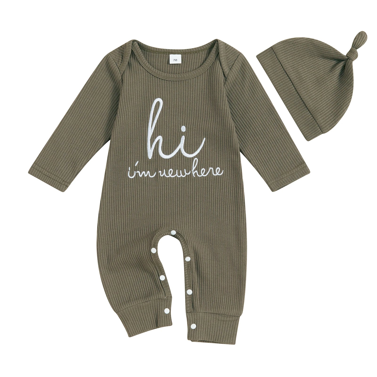 Citgeett Autumn Infant Baby Boy Romper Casual Letter Print Long Sleeve Jumpsuit Beanies Hat Set Fall Outfit Clothes
