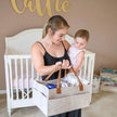Baby Felt Storage Nursery Organizer Basket Infant Diaper Bag with Handle Caddy Changing Nappy Kids Storage Carrier Large Pocket