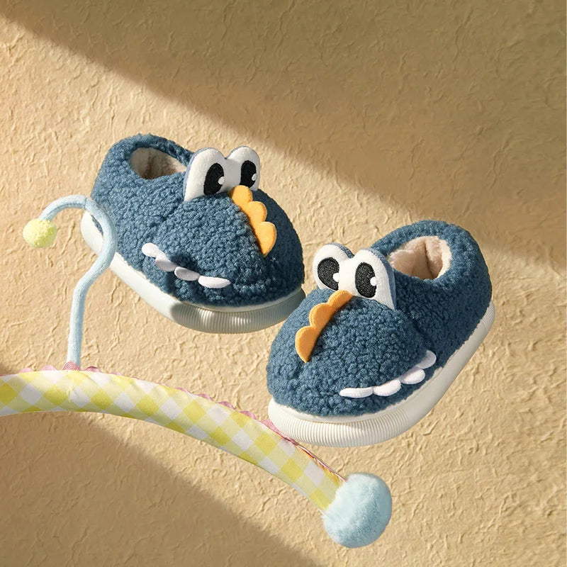 Cheerful Mario Children's winter cotton slippers Cartoon animals indoor soft and comfortable cotton shoes