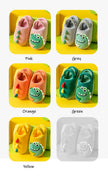 Boys Girls Winter Home Cotton Shoes Cartoon Dinosaur Embroidery Plush Slippers Back Wrap Soft Sole Non-slip Indoor Warm Shoes
