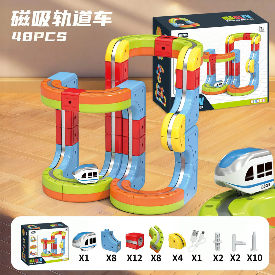 Sell Well Children'S Anti-Gravity Magnetic Attraction Track Train Changeable Magnetic Magic Rail Car Electric Train Toy