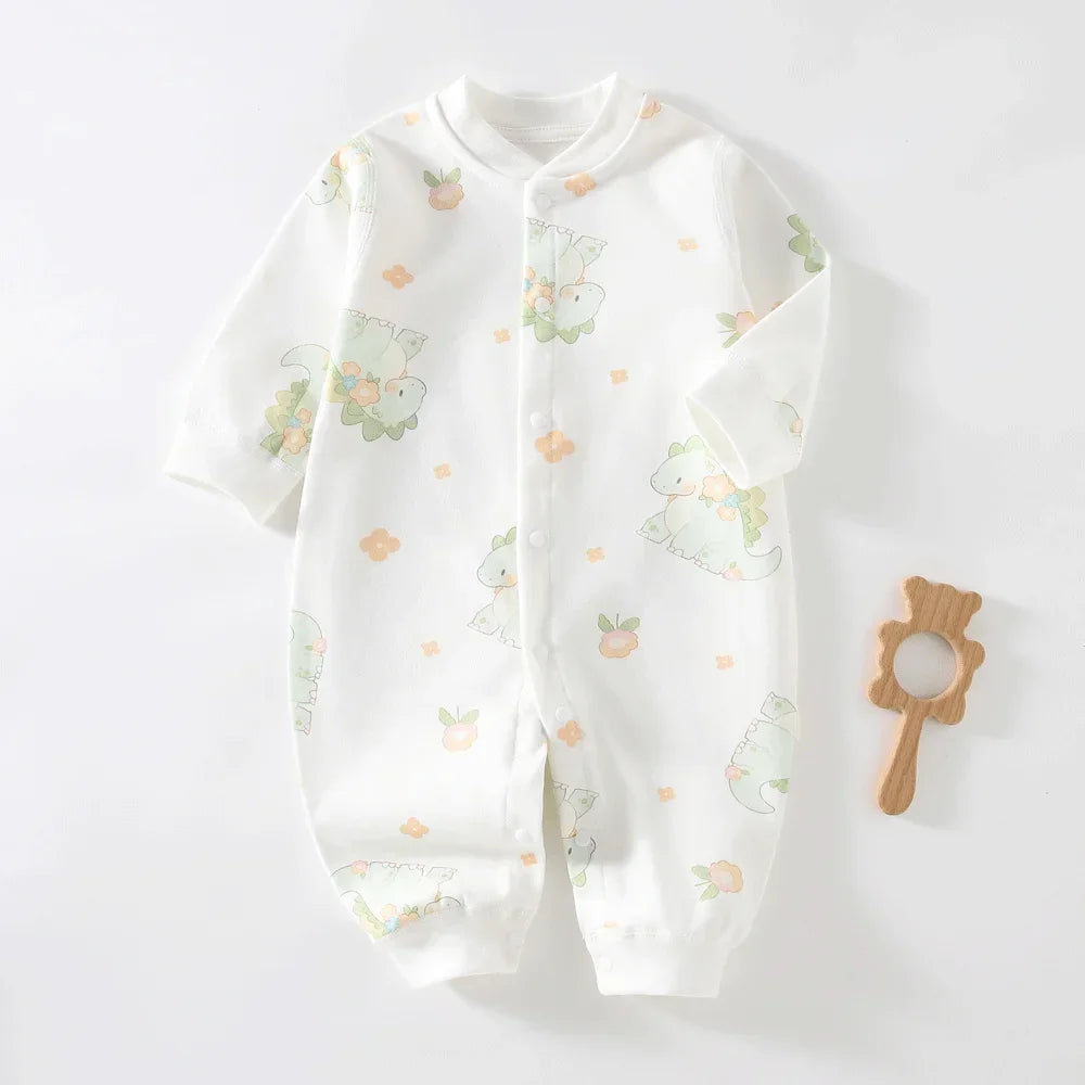 Baby Clothes Bodysuit&One Pieces Boys Girls Newborn Rompers Solid Color 100 Cotton 0-24M Long Sleeve Loungewear Outfit