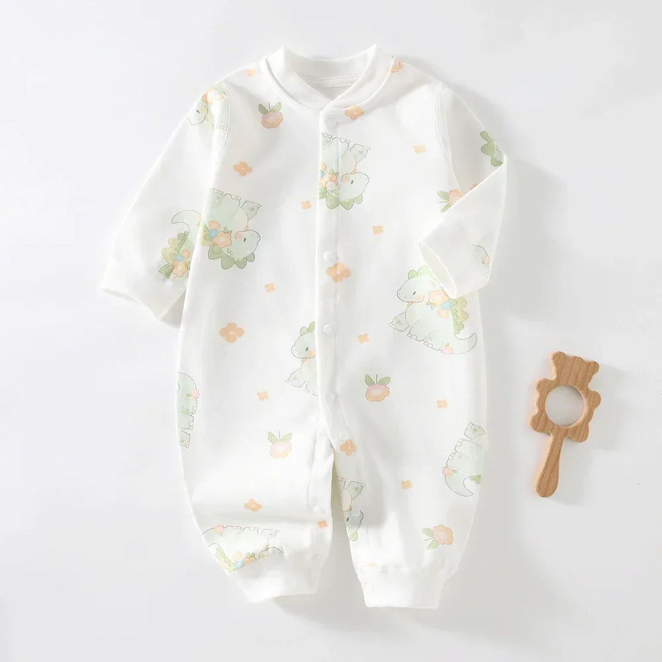 Baby Clothes Bodysuit&One Pieces Boys Girls Newborn Rompers Solid Color 100 Cotton 0-24M Long Sleeve Loungewear Outfit