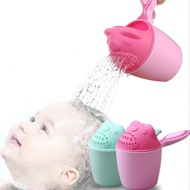 Cute Cartoon Baby Bath Caps Toddler Shampoo Cup Children Bathing Bailer Baby Shower Spoons Child Washing Hair Cup Kids Bath Tool