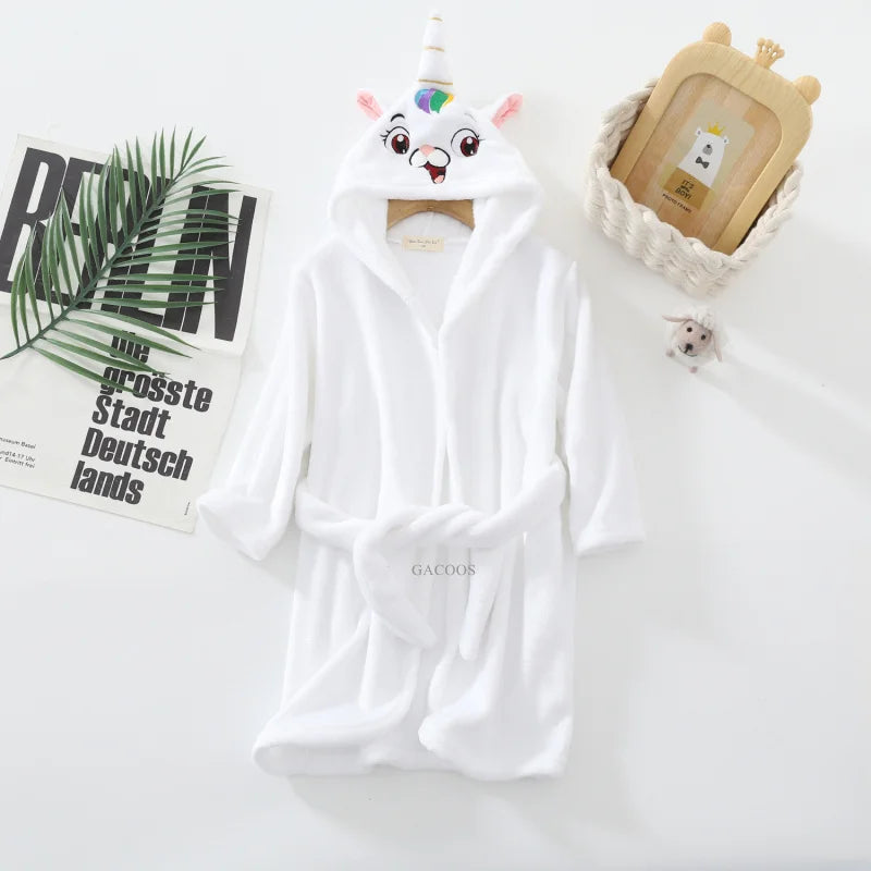 Warm Soft Children Flannel Pajamas Boy Astronaut Robe Winter Christmas Kids Bathrobe Baby Girl Homewear Child Sleepwear 2-12Year