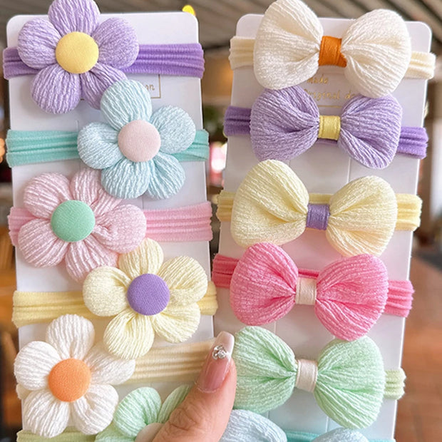 20PCS 10PCS Hair Accessories For Girl Elastic Hair Bands Flowers Style Hair Ring Children Birthday Party Headdress Headwear