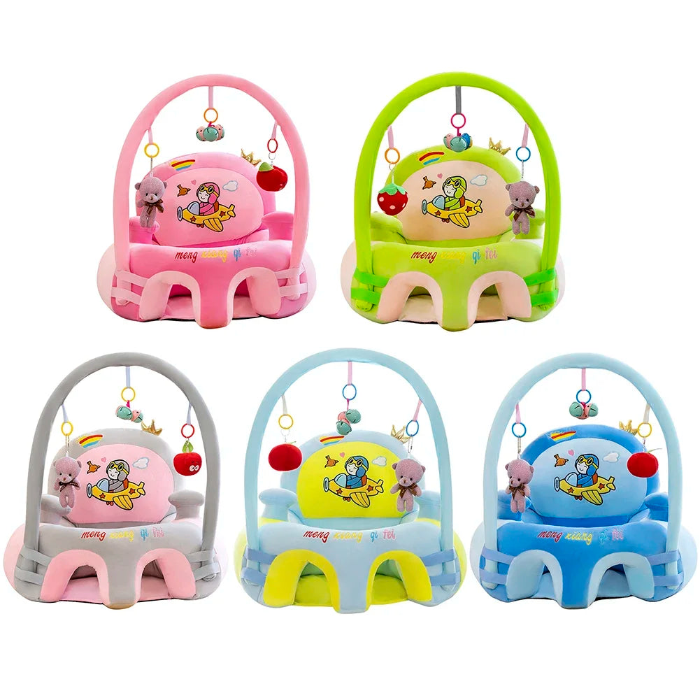 Baby Feeding Safety Seat Skin Cartoon Plush Learning Sit Chair Without Cotton Chair Case Kids Skin Seat Sofa