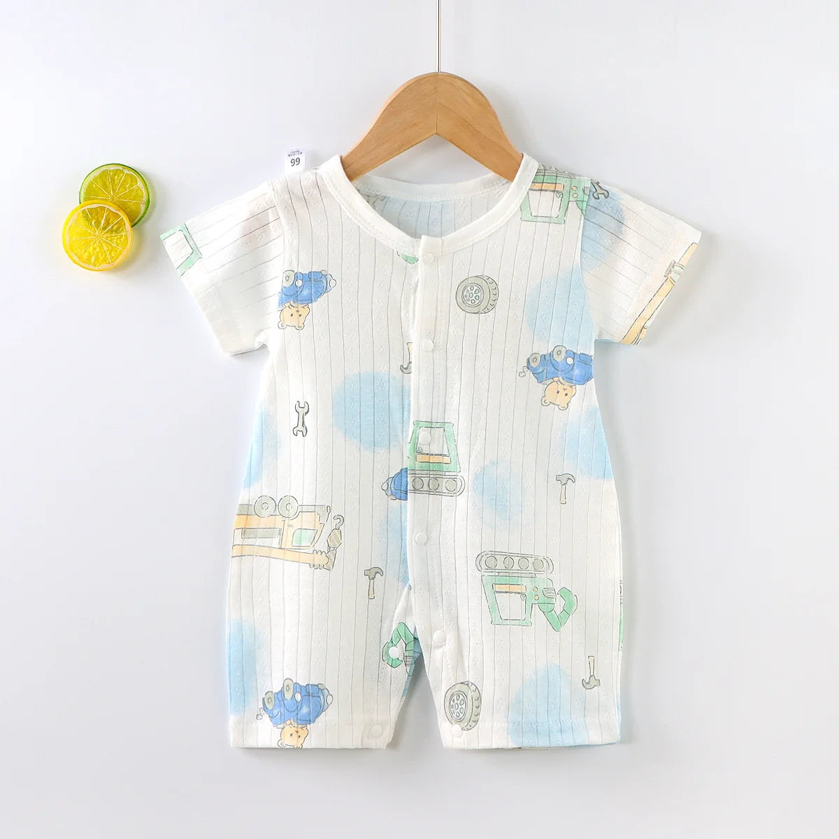 New Baby Onesies Climbing Clothes Pure Cotton Summer Newborn Boys Girls Rompers Short-Sleeved Thin Harness Infant Clothes