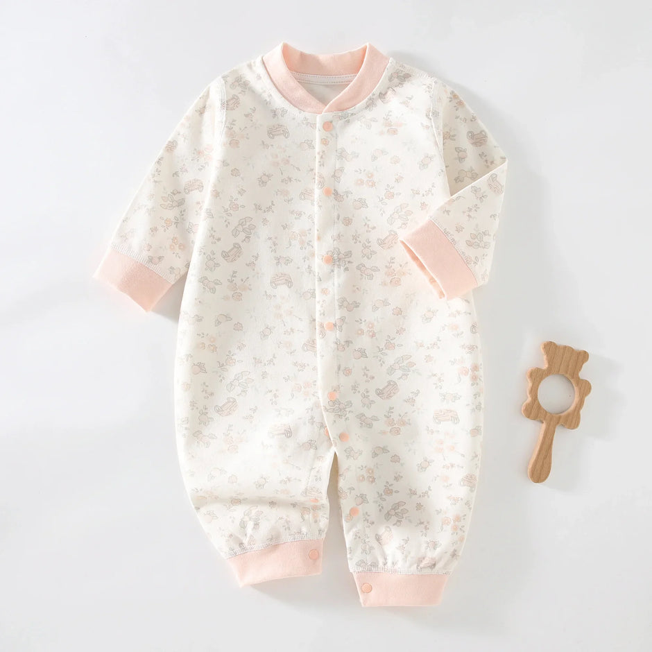 Baby Clothes Bodysuit&One Pieces Boys Girls Newborn Rompers Solid Color 100 Cotton 0-24M Long Sleeve Loungewear Outfit