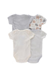 4PCS Newborn Infant Romper Short Sleeve Round Neck Cartoon Animal Flowers Print Bodysuit Onesies For Baby Boys And Girls Clothes