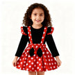 1-5 Years Children Outfit Baby Clothing Set Girl Summer Birthday Costume Kids Dots Tops Skirt Minnie Cosplay Dress with Headband