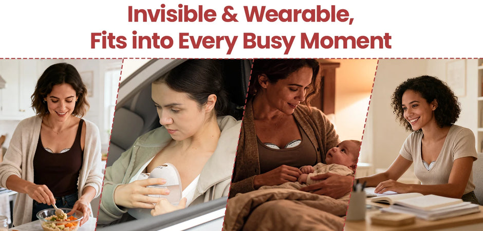 NCVI Electric Breast Pump,Hands-Free breastfeeding Pump with 4 Modes & 9 Levels,Low Noise,19/21/24mm flanges