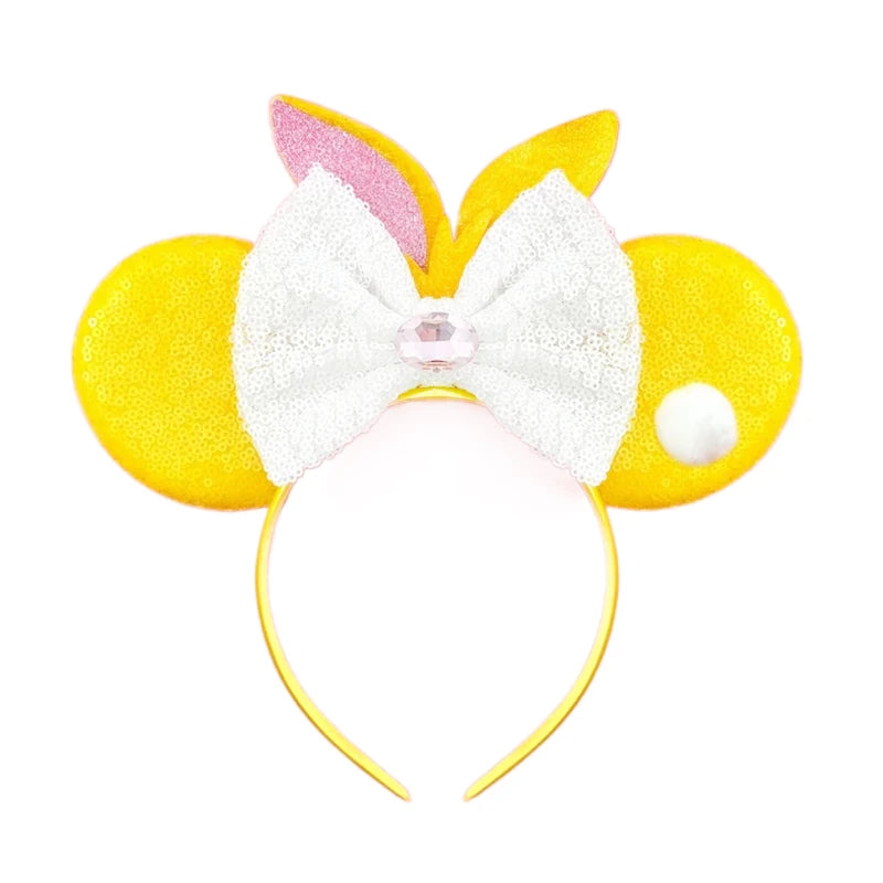 2025 New Style Mickey Minnie Ear Headband Sequin Bows Girl Adult Kids Halloween Party Cosplay Hair Accessories Princess Hairband