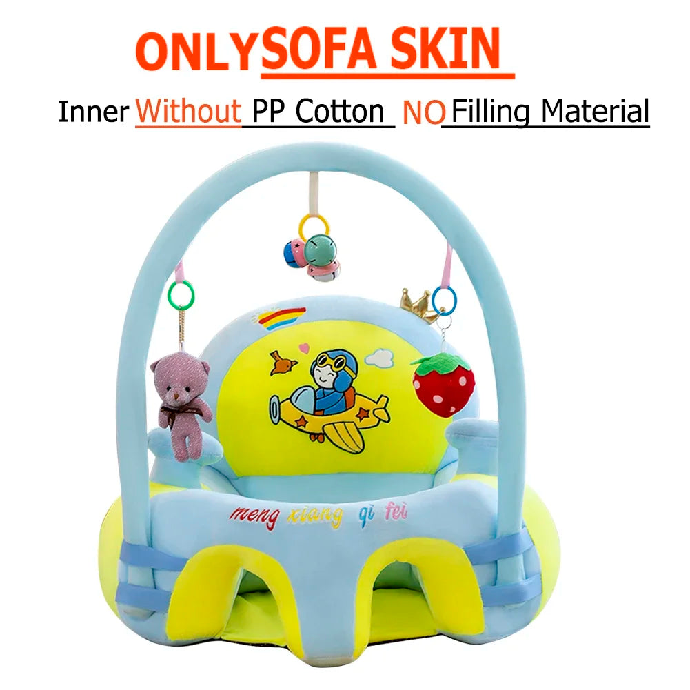 Baby Feeding Safety Seat Skin Cartoon Plush Learning Sit Chair Without Cotton Chair Case Kids Skin Seat Sofa