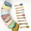 High Quality Spill-Proof Silicone Feeding Bowl Baby Dishes Kid Dinner Spoon Food Grade Silicone Baby Silicone Tableware
