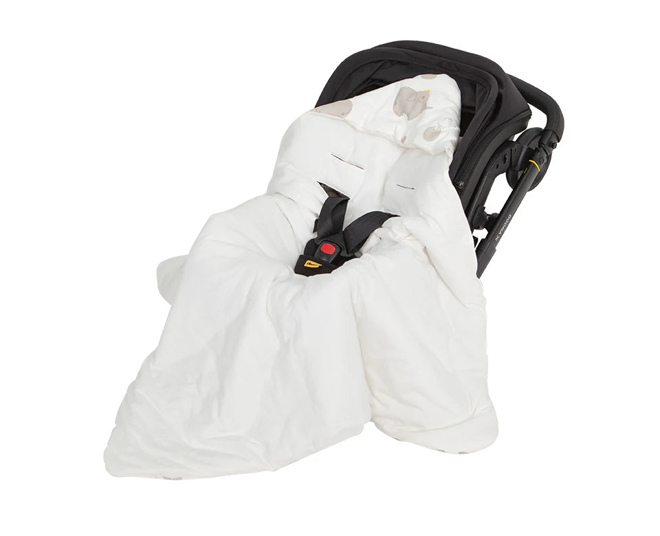 Newborn Baby Blanket With Windproof Hooded In Infant Car Seat Warm For Newborn Hospital Discharge Grey Elephant 0-6 Months
