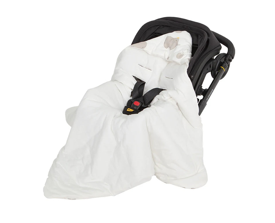 Newborn Baby Blanket With Windproof Hooded In Infant Car Seat Warm For Newborn Hospital Discharge Grey Elephant 0-6 Months