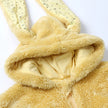 Baby Plush Rompers Winter Toddler Warm Polar Fleece Outfits Newborn Long Sleeve Bunny Ear Hooded Zipper Closure Jumpsuits