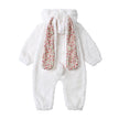 Baby Plush Rompers Winter Toddler Warm Polar Fleece Outfits Newborn Long Sleeve Bunny Ear Hooded Zipper Closure Jumpsuits