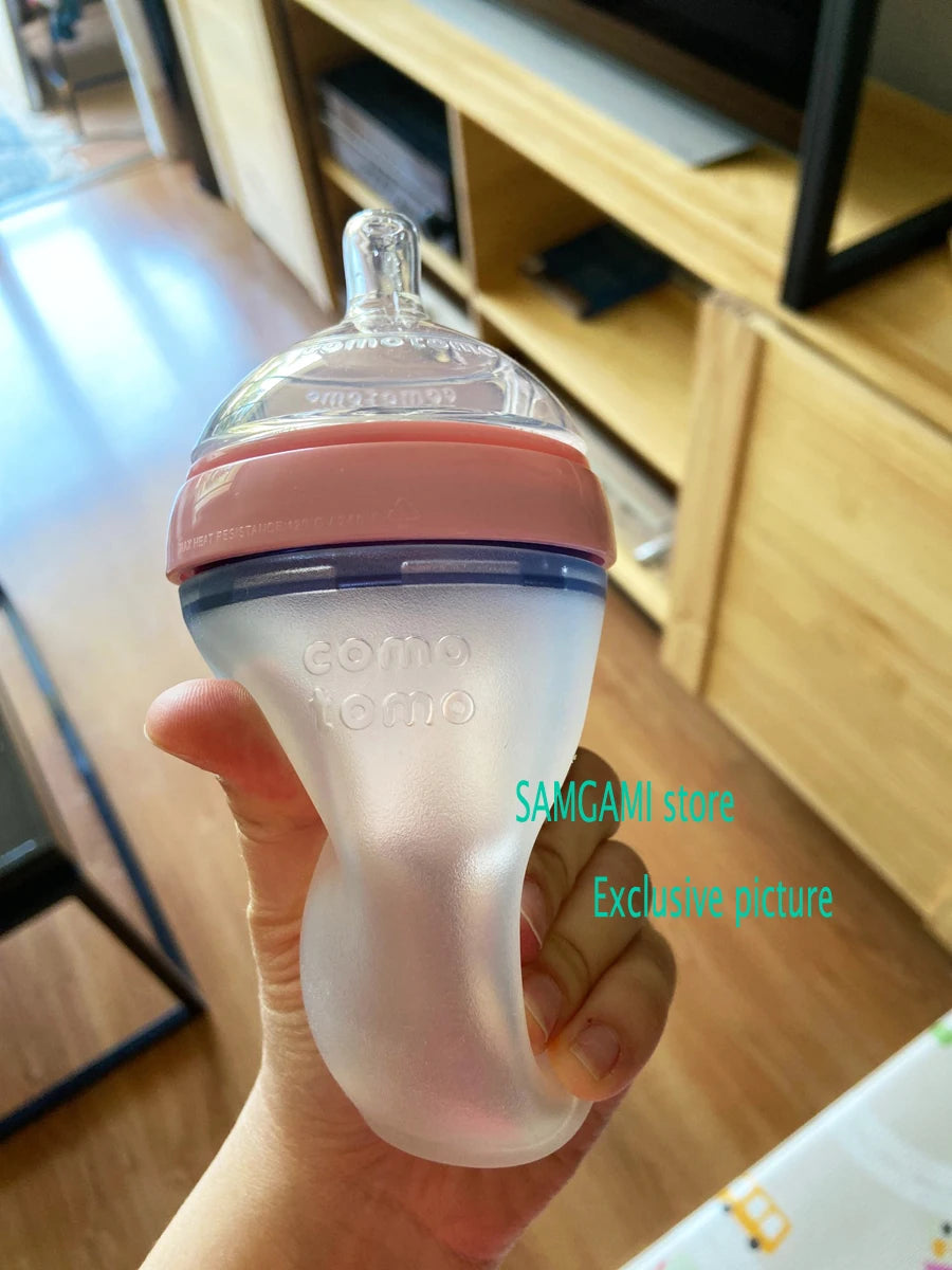 Silicone Baby Bottle Green/Pink 5 oz and 8 oz Baby Bottles 2 Pack BPA free Feeding bottle children kids