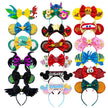 2025 New Style Mickey Minnie Ear Headband Sequin Bows Girl Adult Kids Halloween Party Cosplay Hair Accessories Princess Hairband