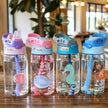 480ML Kids Handheld Portable Cartoon Pattern Water Sippy Cup Feeding Cup with Straws Leakproof Bottle For Outdoor Sports