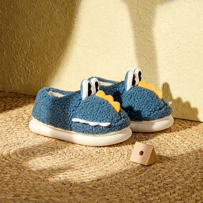 Cheerful Mario Children's winter cotton slippers Cartoon animals indoor soft and comfortable cotton shoes