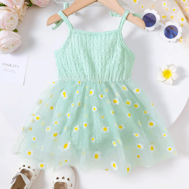 Baby girl Bodysuit Butterfly knot suspender small daisy chiffon fashionable Bodysuit for 3-24 Months cute Baby girl Clothing