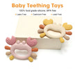 Crab-Shaped Baby Teether  Food-Grade Silicone Teething Toy  BPA-Free Chillable Infant Teether for Sore Gums 0-24 Months