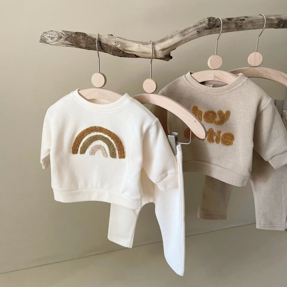 Two Piece Casual Autumn Infant Set Boys and Girls Casual Long Sleeve Top+Loose Pants Newborn Baby Clothing Set