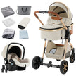 Baby Stroller 3‑in‑1 Travel System Pushchair Lightweight Pram from Birth All‑Terrain Baby Buggy Compact Fold Stroller Summer