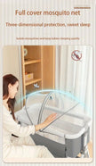 1pc Multi Functional Baby Crib with Foldable Height Adjustment Splicing Portable and Movable Bedside Swing, Cradle, Sleeping Bed