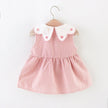2PCS/SETSummer Girls' Dress New Foreign Trade Sweet Love Embroidered Lapel Simple Plaid Tank Top Skirt Strap Bag