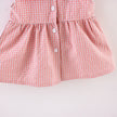2PCS/SETSummer Girls' Dress New Foreign Trade Sweet Love Embroidered Lapel Simple Plaid Tank Top Skirt Strap Bag